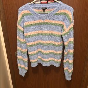 Art Class Fuzzy Striped Sweater